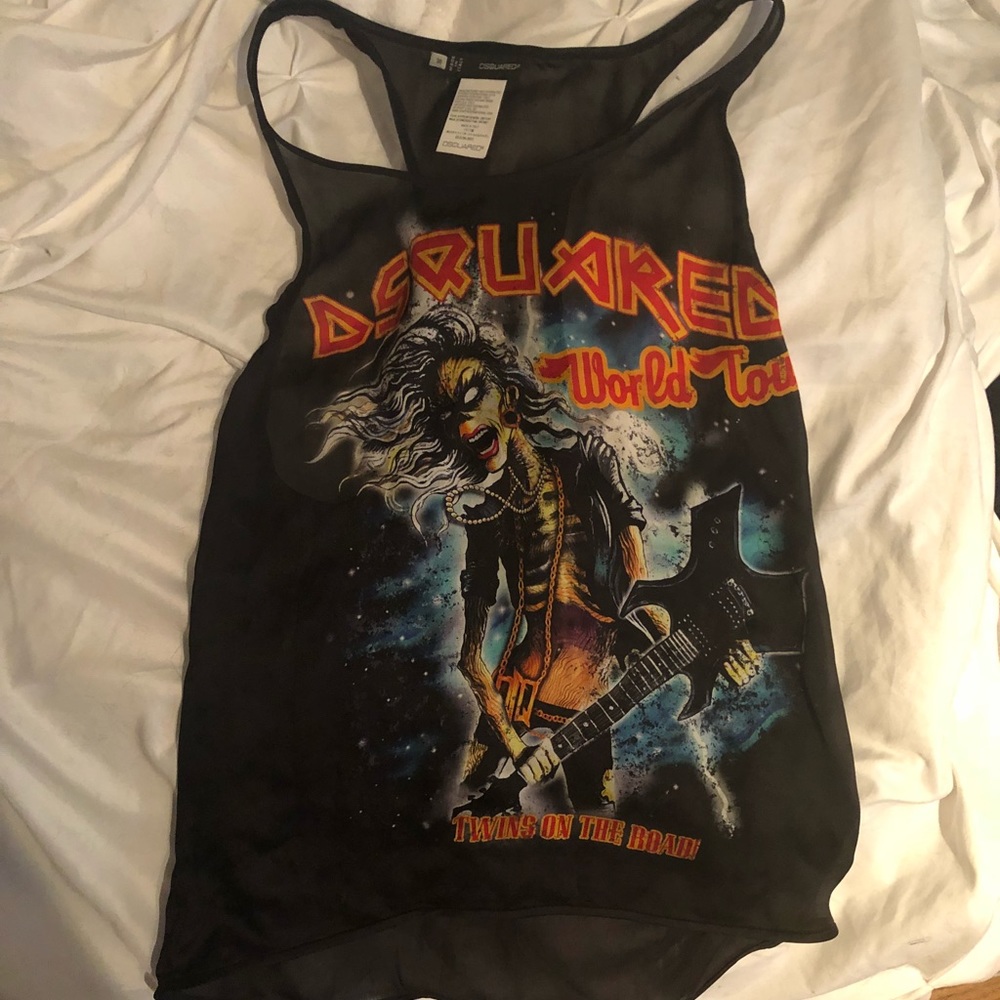 Dsquared racer back tank top size 38 silk